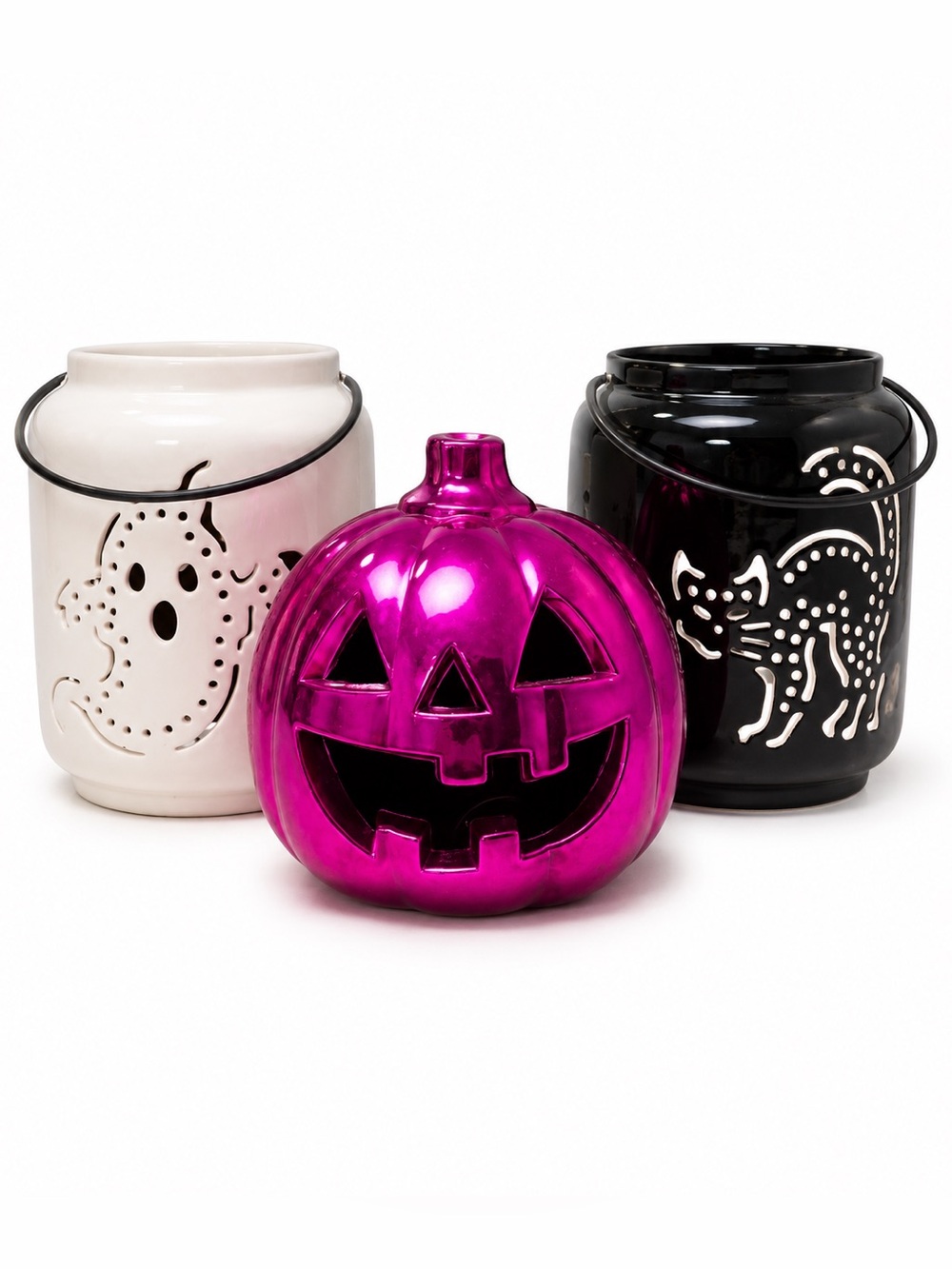 Metallic Fuchsia Pumpkin Lantern - Home Accents